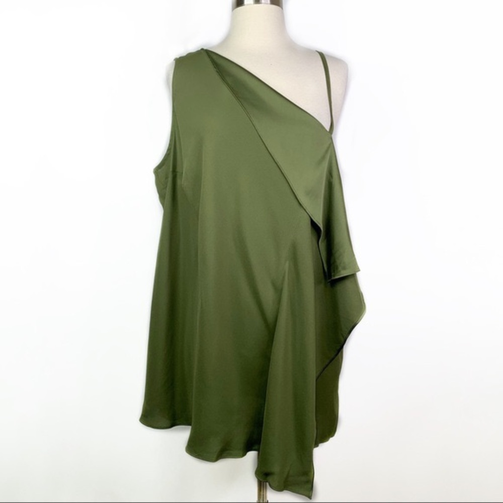 NWT Goldray femke one shoulder blouse green plus - Picture 8 of 13